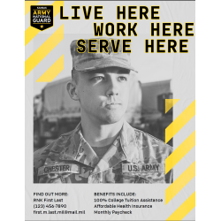 Live Here, Work Here, Serve Here Flyer